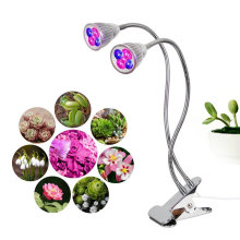 10W Premium Dual Head Lâmpada LED para plantas de interior Gooseneck Arm Double Switch LED planta luzes